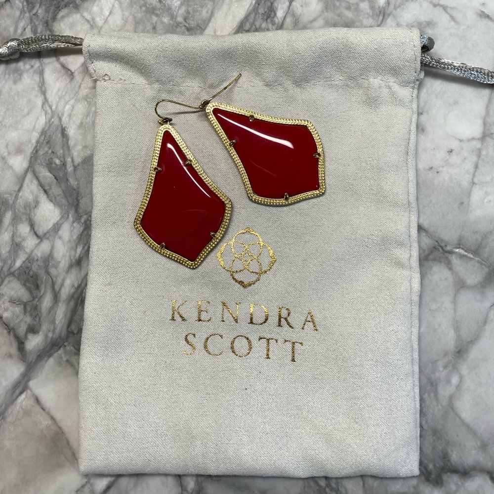 Kendra Scott Alex drop earrings- gold/red